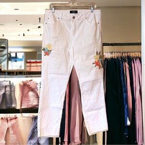 Midnight Velvet Embroidered Raw Hemmed Pants. Light. Gorgeous.